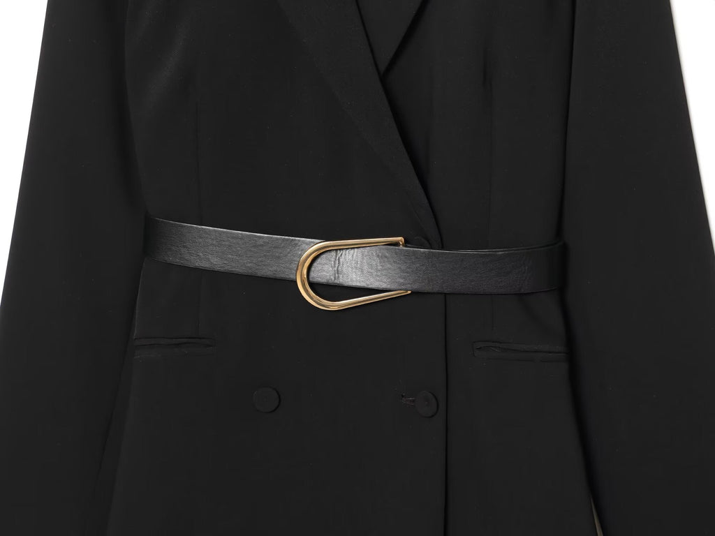 Women's With Belt casual double breasted Blazer style dress
