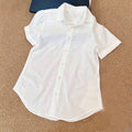 Women's new fashion casual cotton and linen short-sleeved shirt