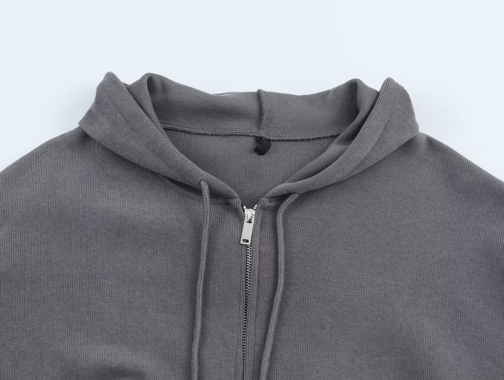 suit Women's 2 pieces ribbed soft texture hooded sweatshirt+Pants