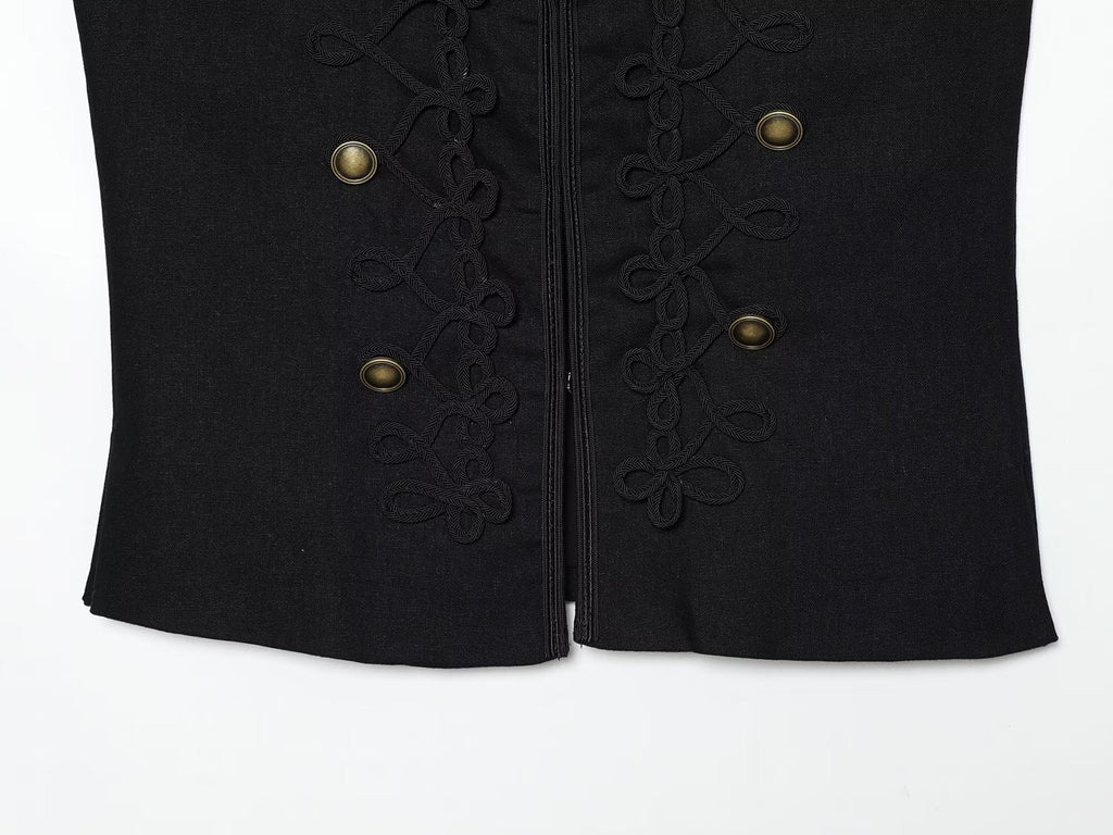 Women's rope knot buckle decoration slim vest