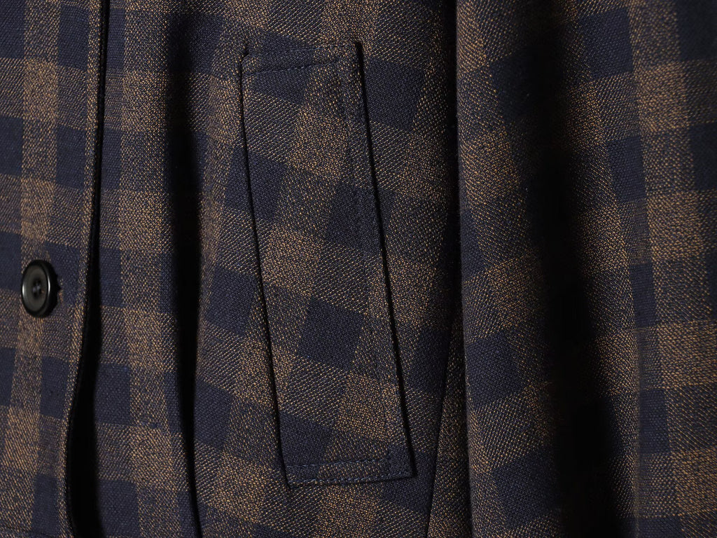 Women's casual double breasted plaid Coat