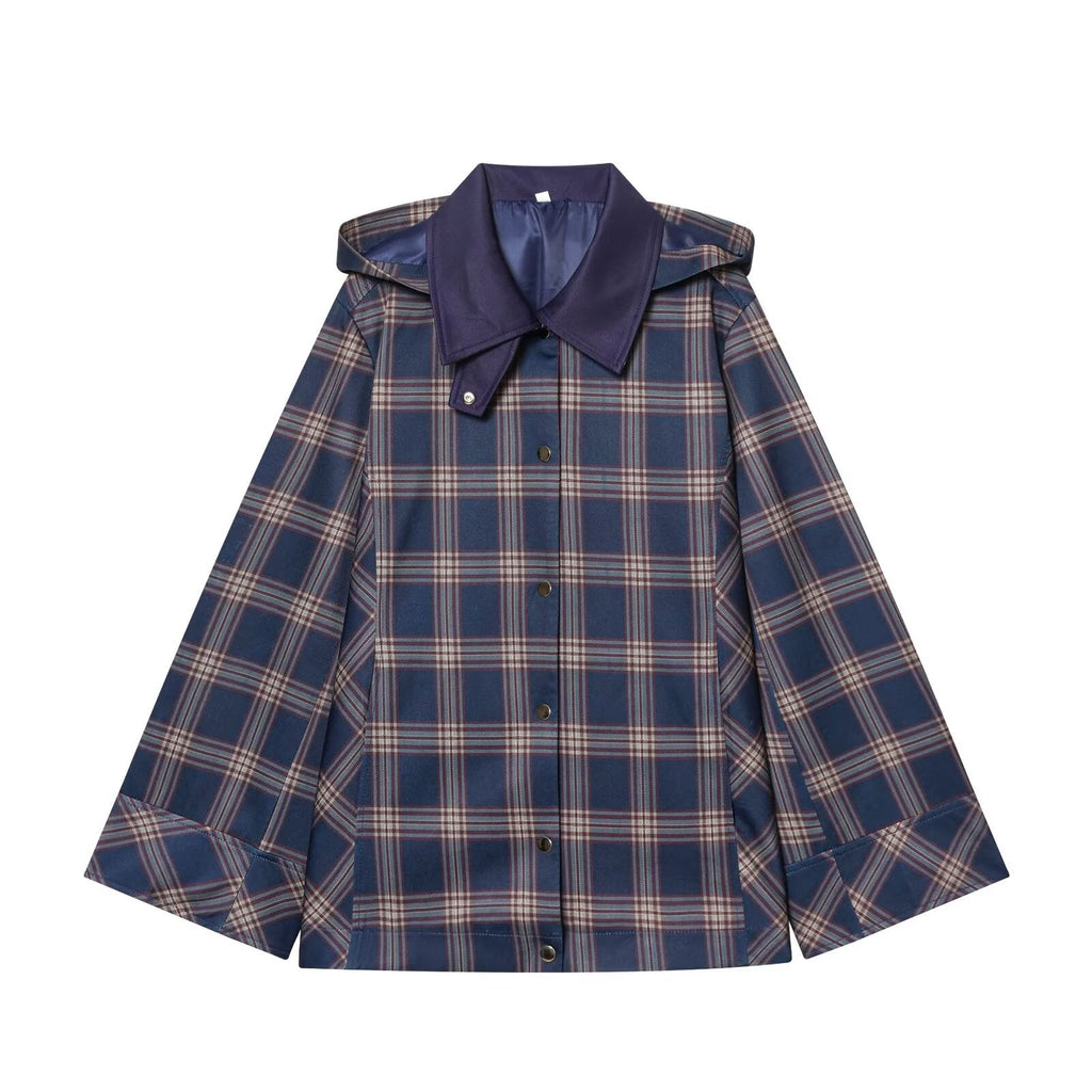 suit Women's 2 pieces plaid hooded cotton jacket Coat+Pants