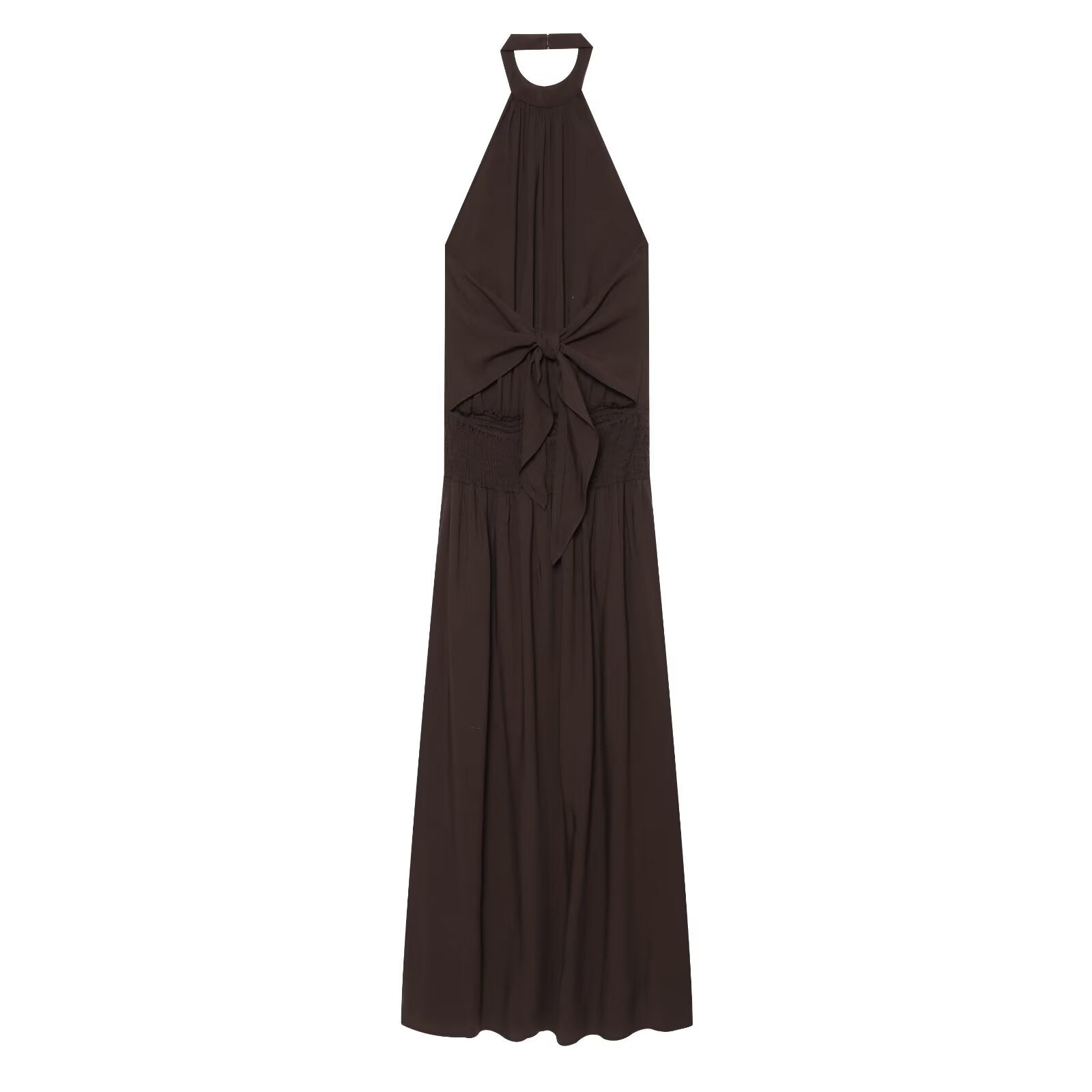 Women's beaded decorative halter neck dress