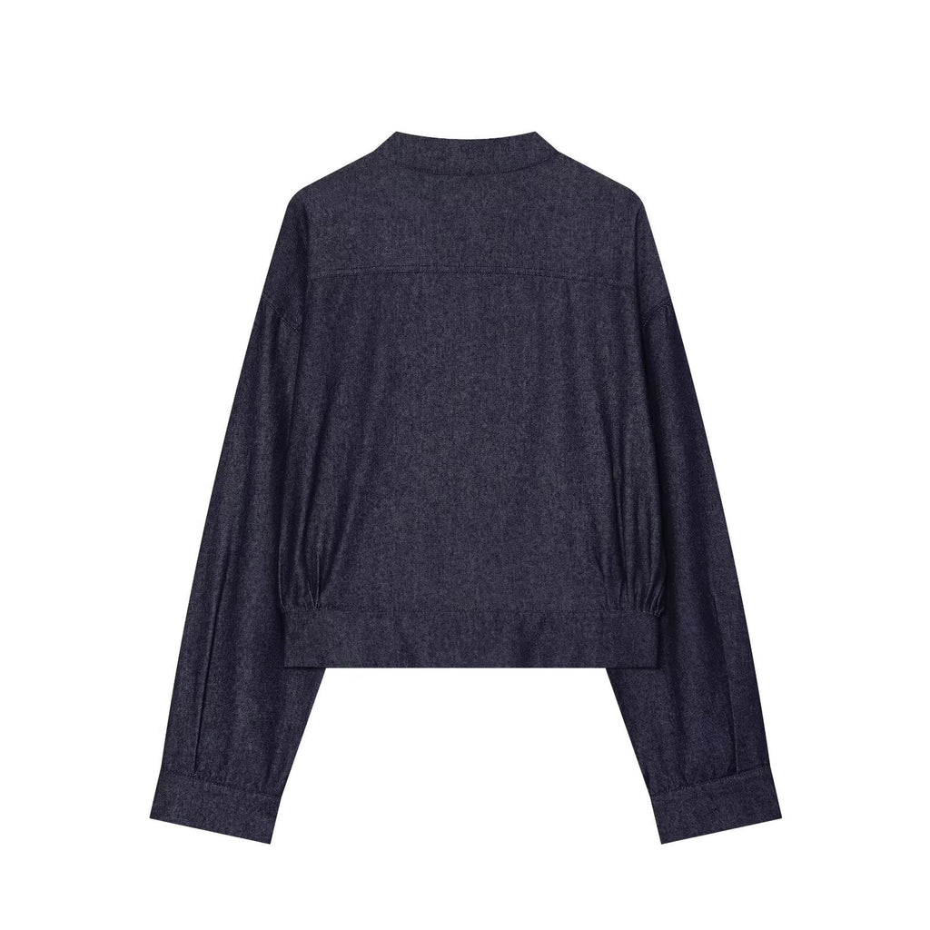Women's rope knot decorative denim jacket
