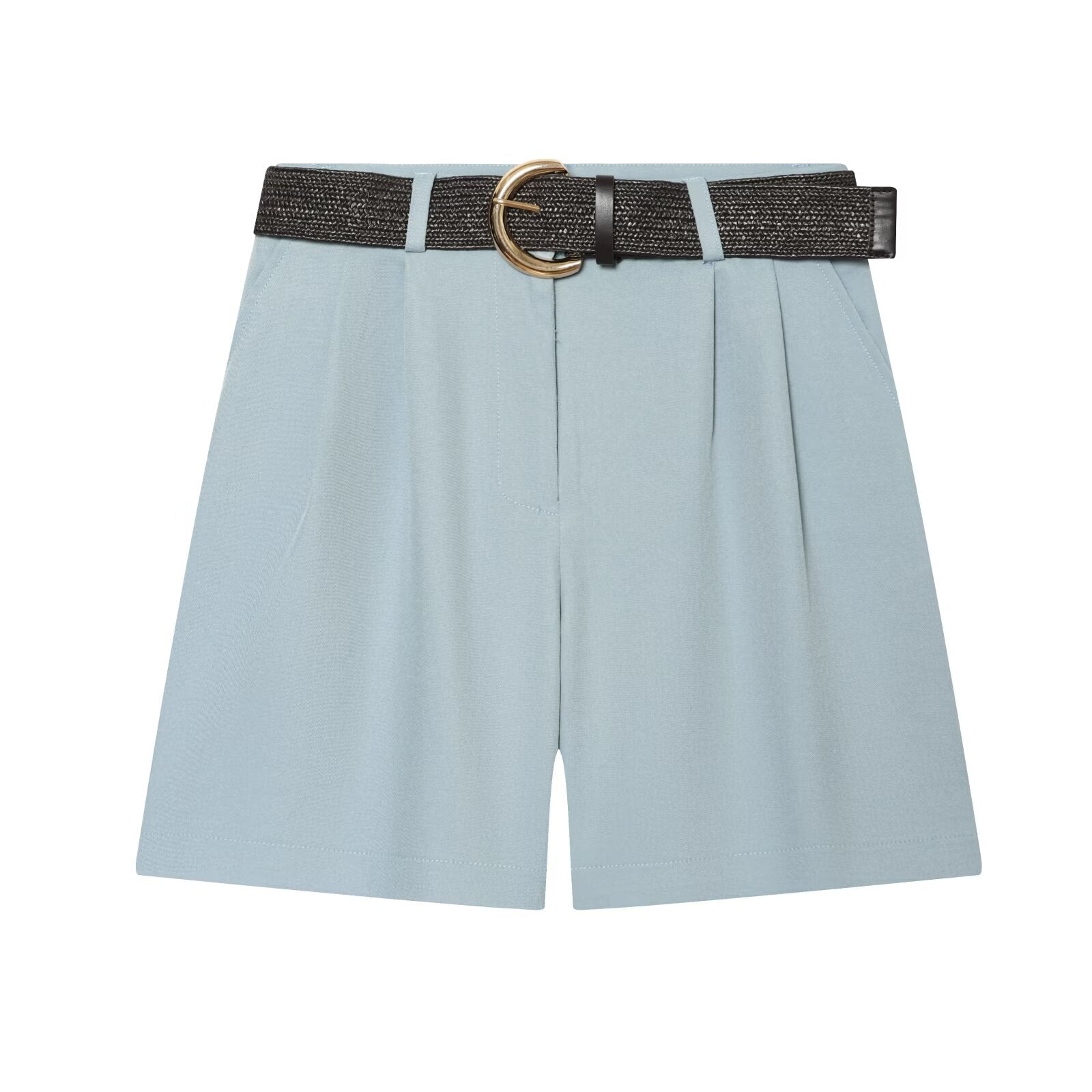 Women's With Belt pleated casual shorts