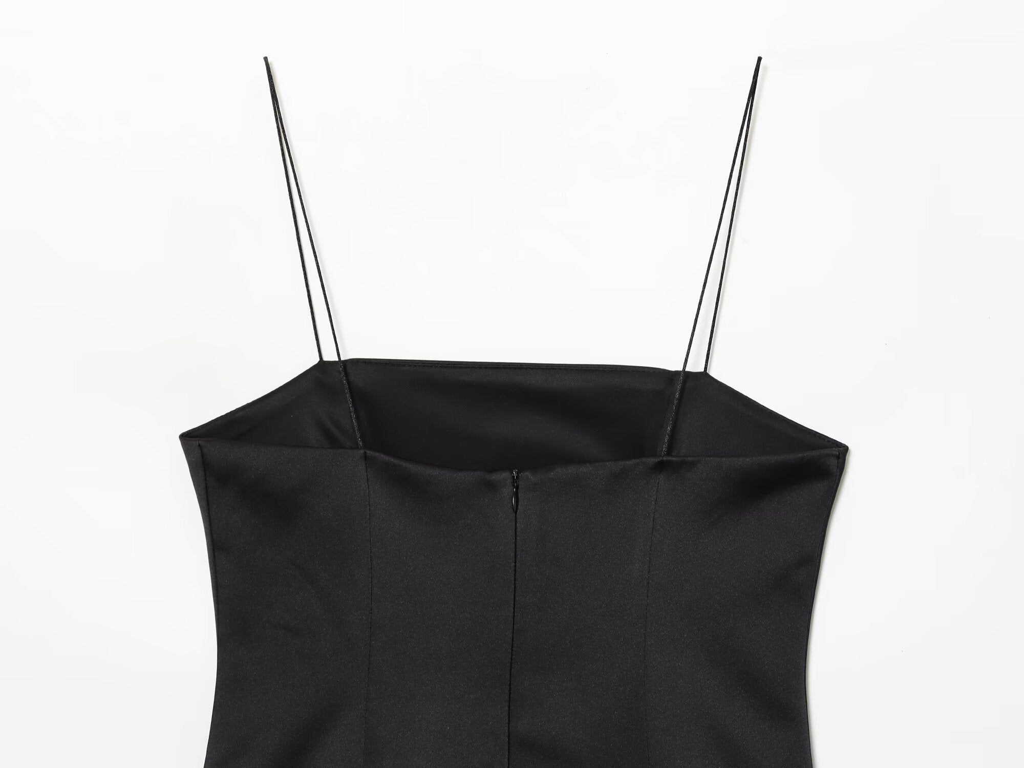 Women's new satin texture sexy lace suspender mini dress