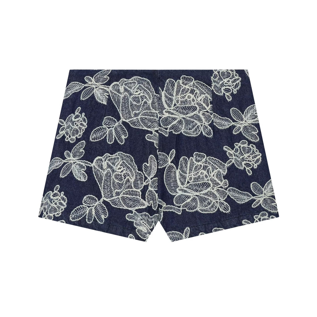 Women's slim versatile embroidered culottes