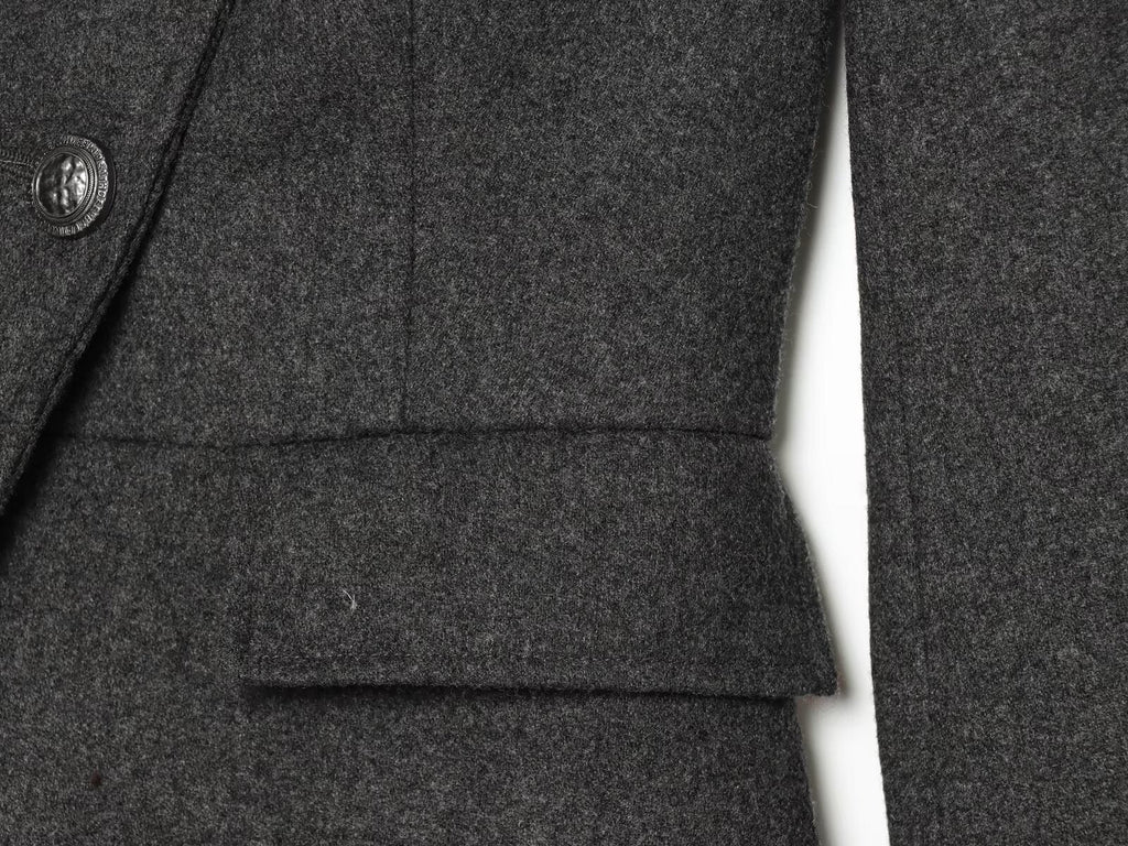 Women's slim double breasted high stand collar Coat