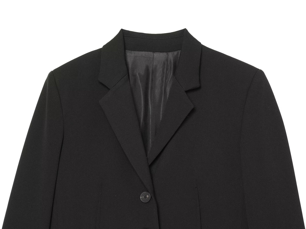 suit Women's 2 pieces short single breasted Blazer Coat+split flared pants