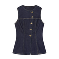 Women's slim single breasted denim vest