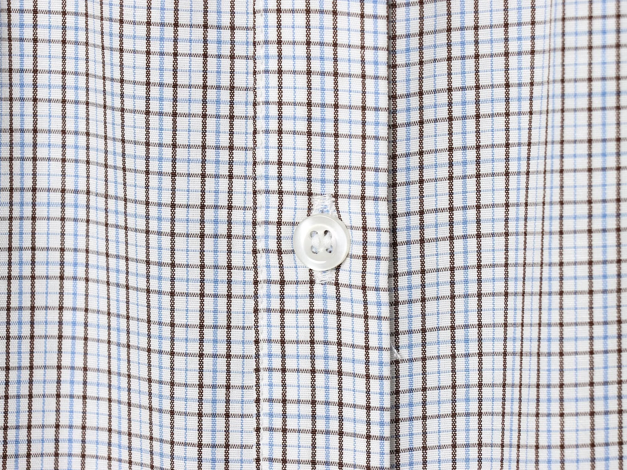 Women's short sleeved plaid elastic poplin shirt