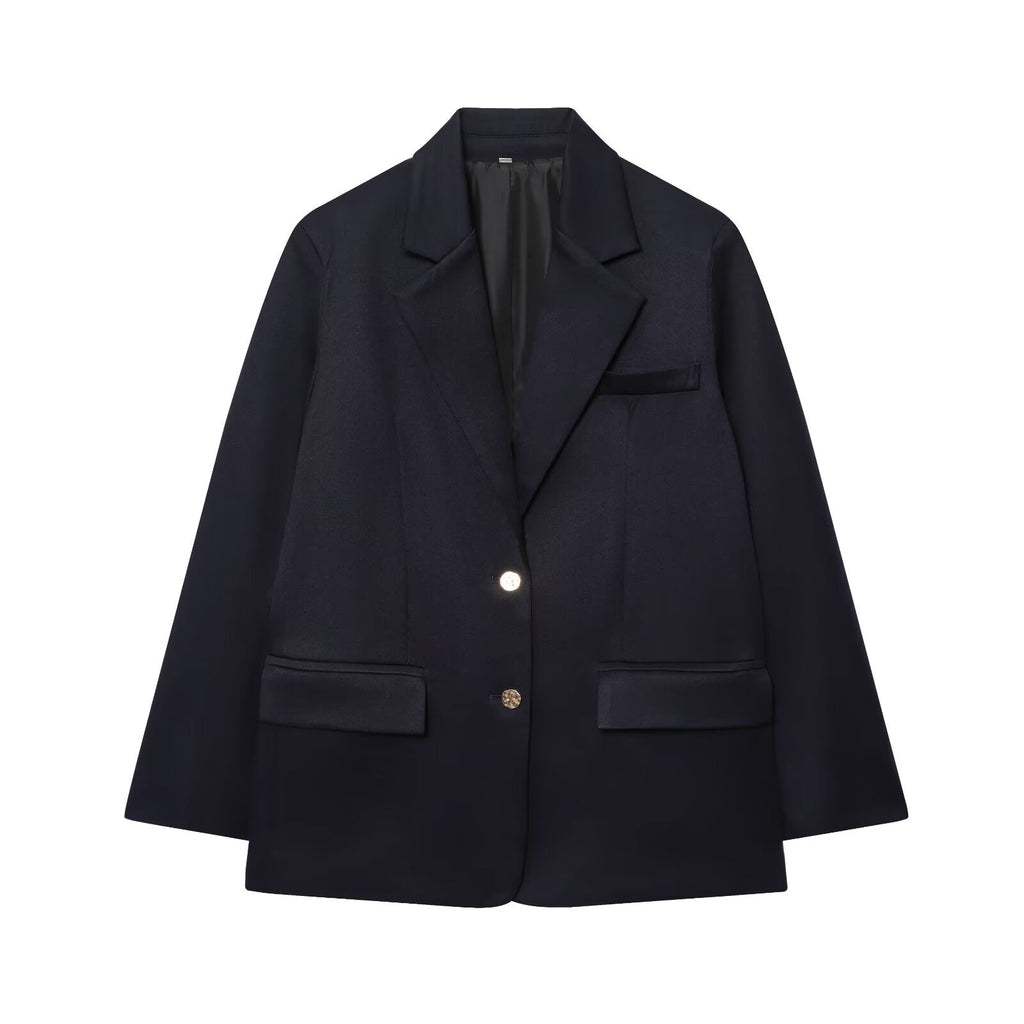 Women's new loose single breasted casual straight suit jacket