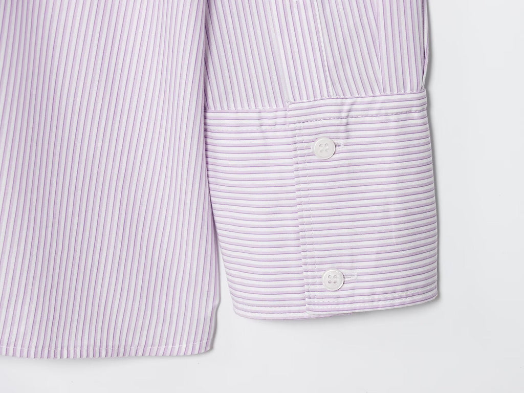 Women's new fashion back bow decoration poplin loose striped shirt