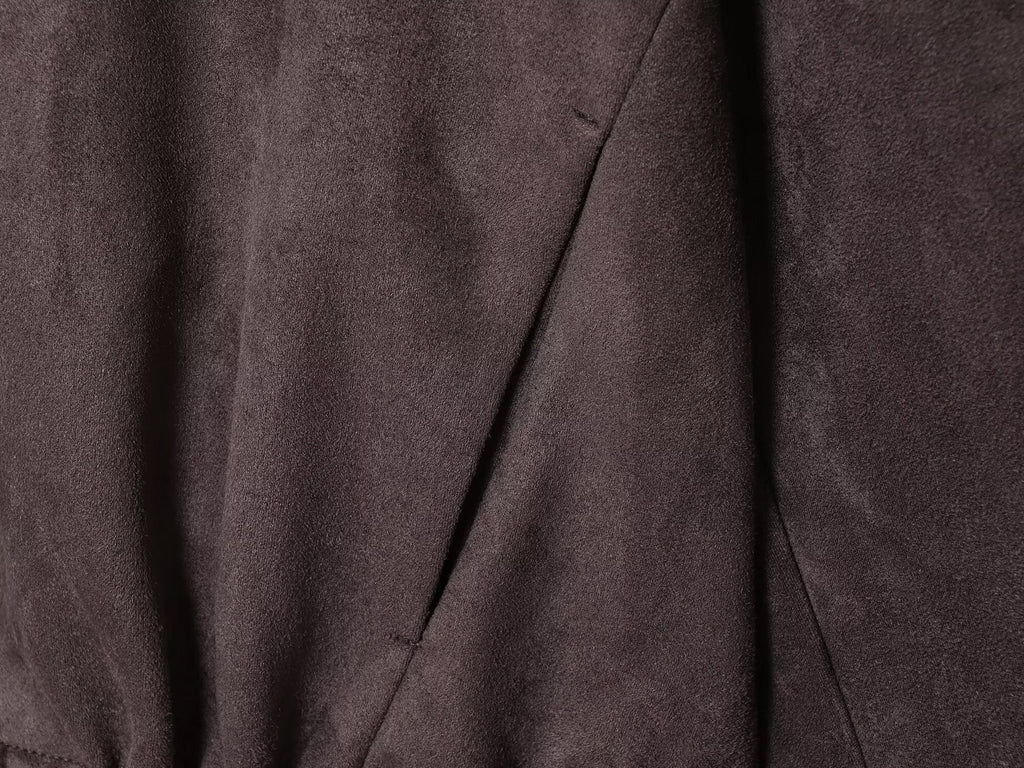 Women's new fashion anti suede effect O-Neck zipper jacket Coat