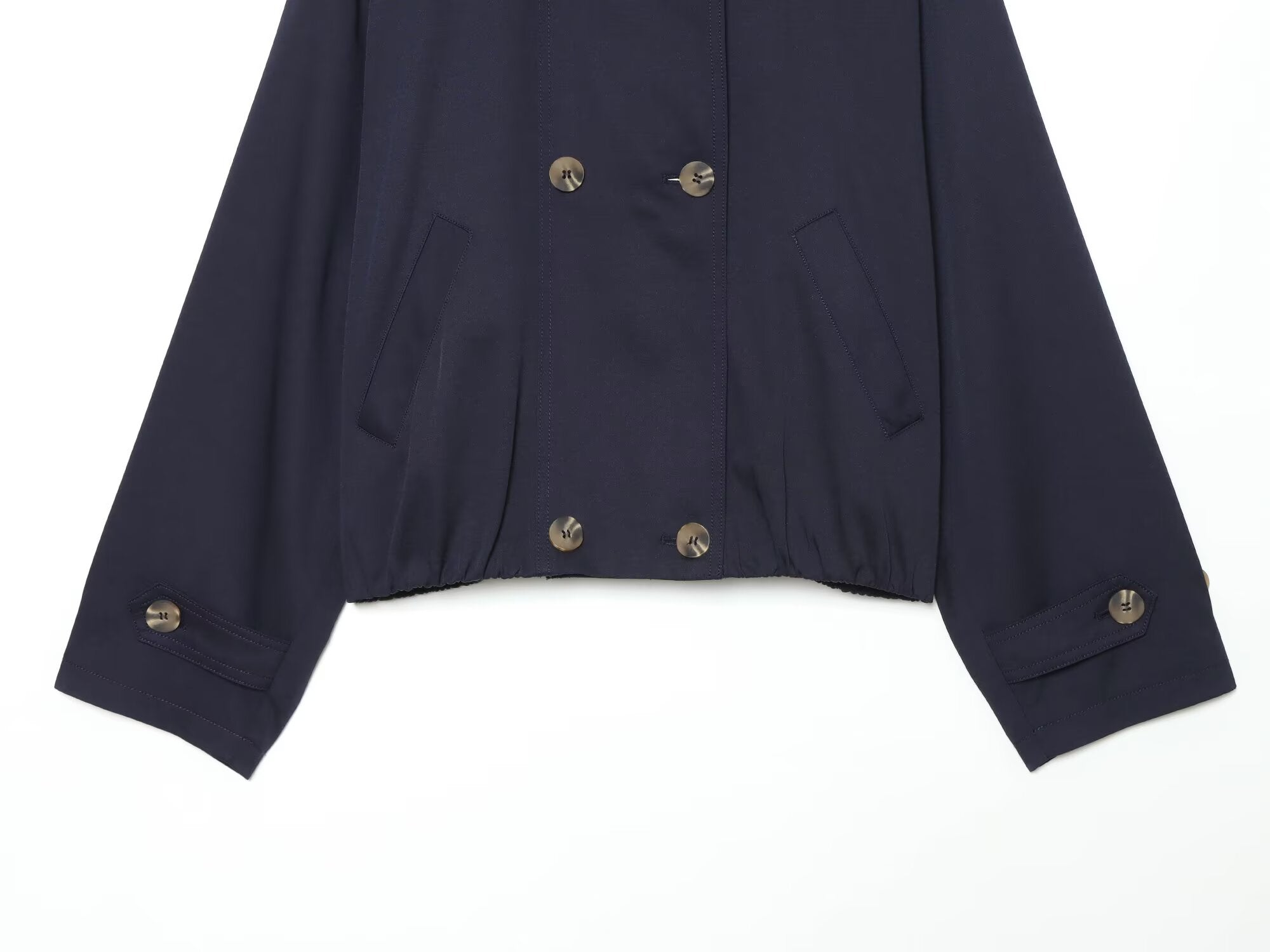 Women's short double breasted windbreaker Coat