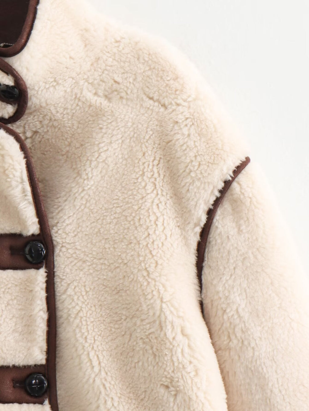 Women's loose standing collar warm fleece Coat