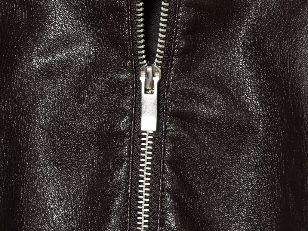 Women's drawstring decorative hooded faux leather Coat