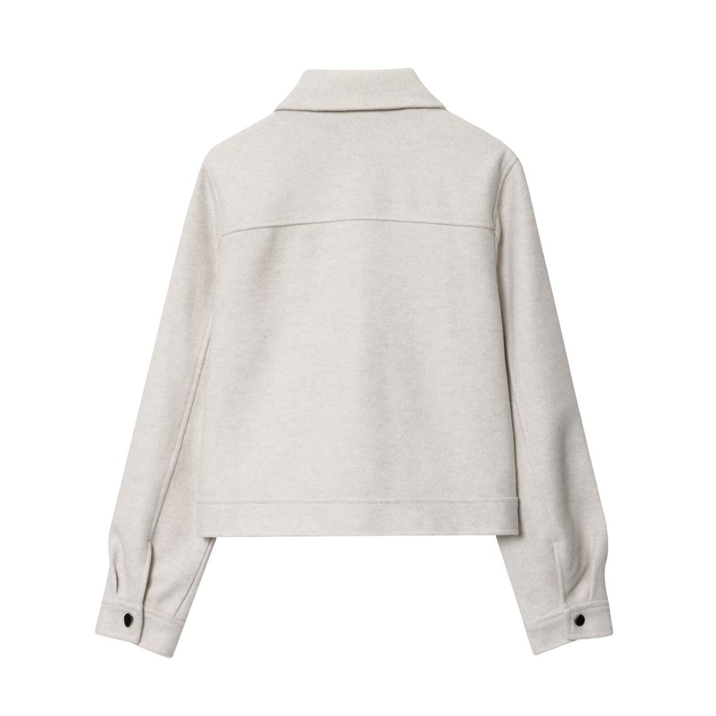 Women's new fashion long sleeved soft textured zipper jacket Coat