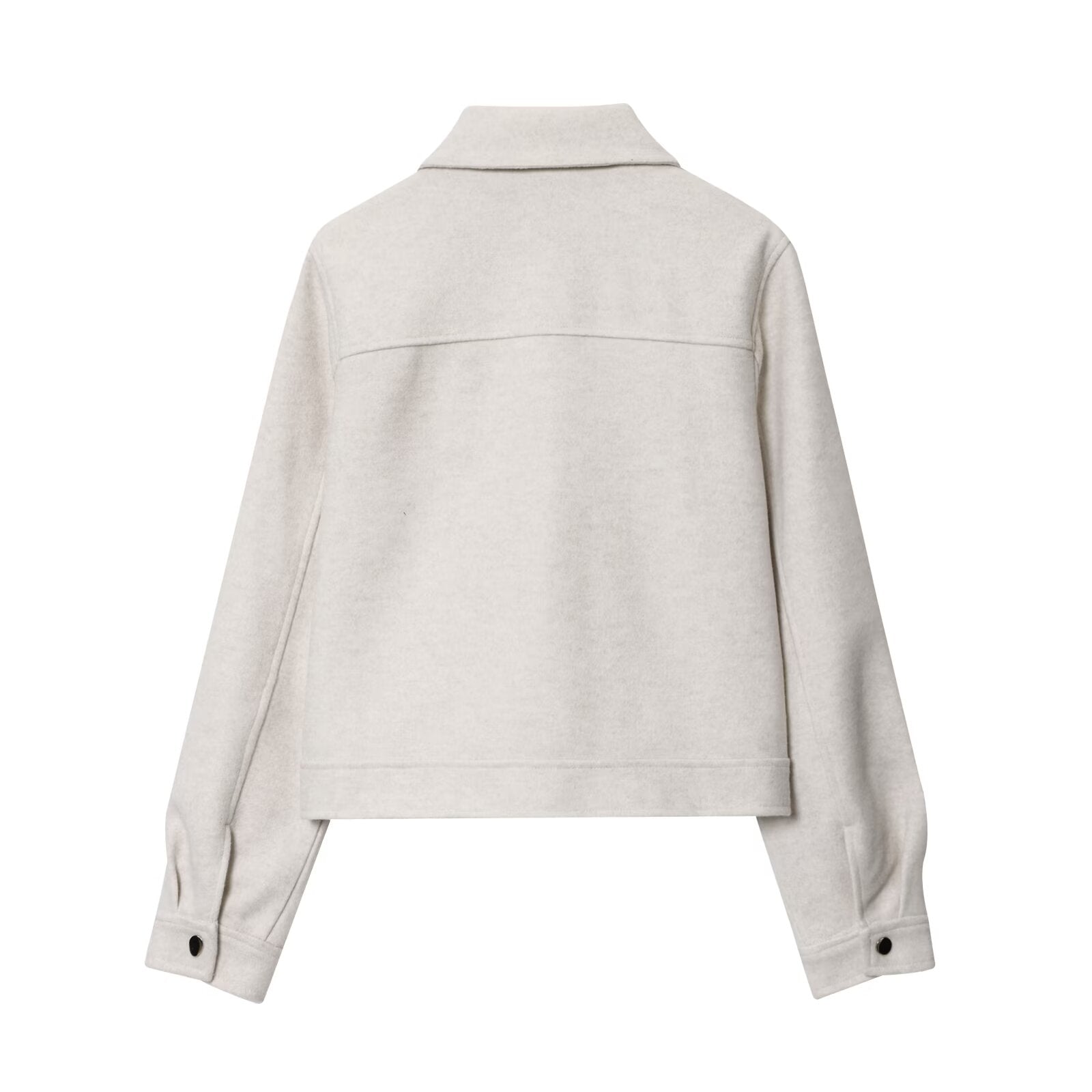 Women's new fashion long sleeved soft textured zipper jacket Coat