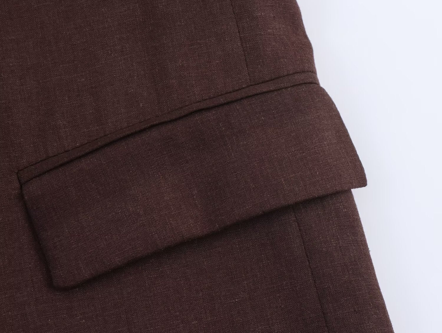 Women's new fashion linen blend short sleeved suit jacket