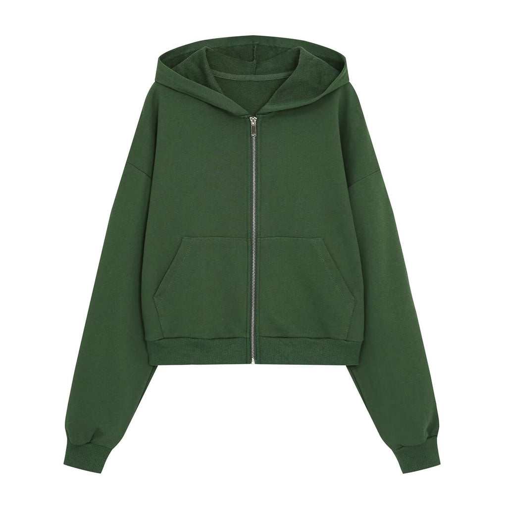 suit Women's 2 pieces washing effect hooded zipper sweatshirt+Pants