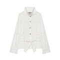 Women's contrasting bright line stand collar Coat