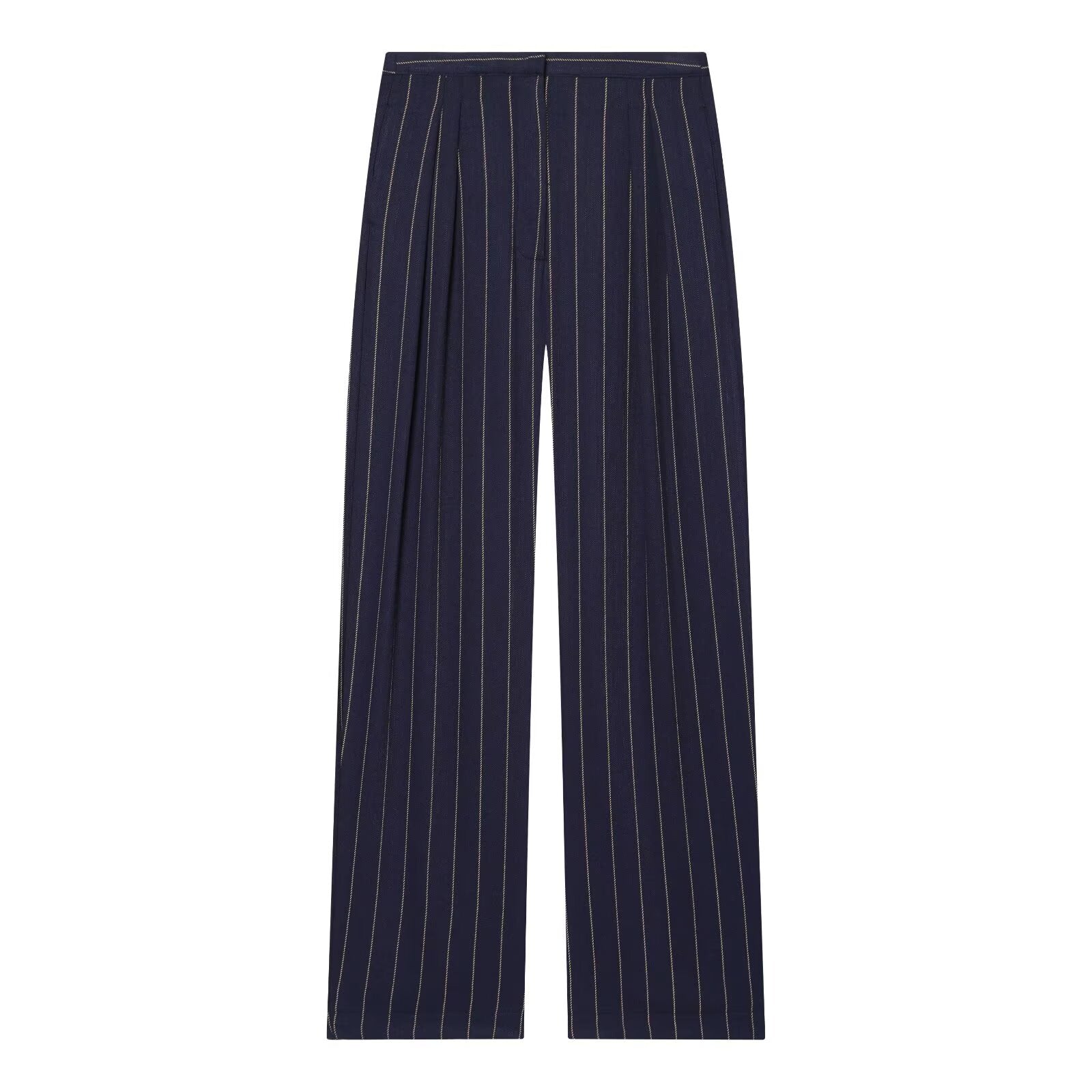 suit Women's 2 pieces linen blend striped jacket+Pants