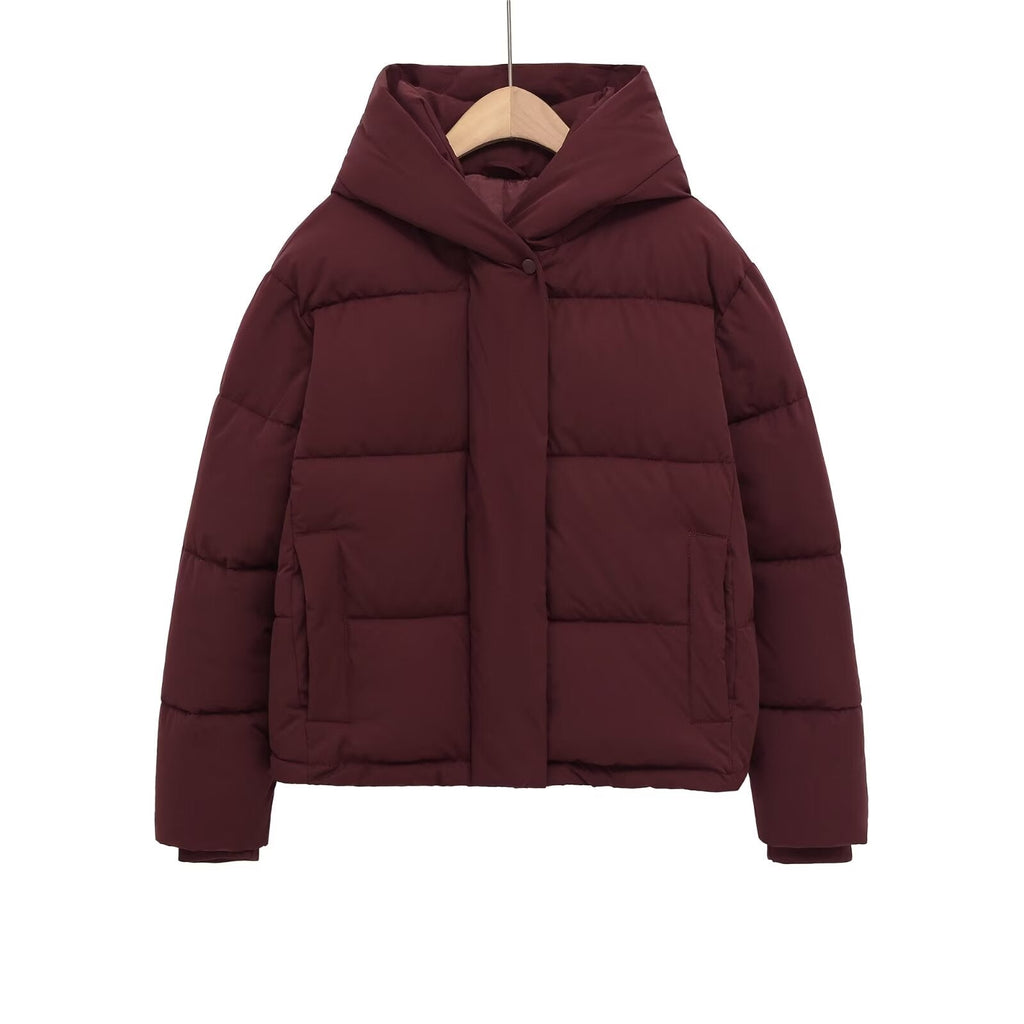Women's thick windproof hooded cotton jacket Coat