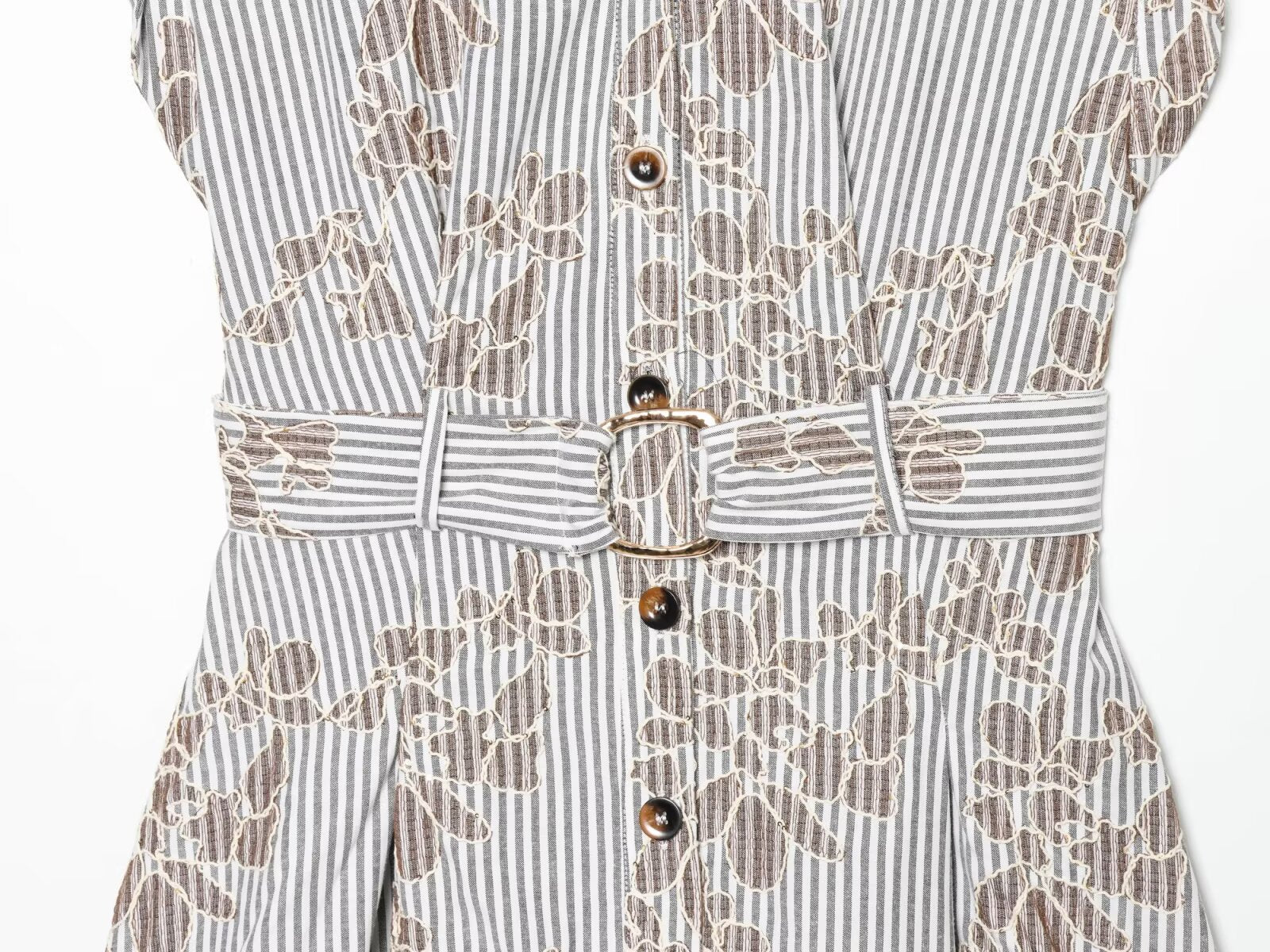 Women's Embroidered Bead Belt Mini Dress