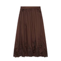 Women's casual embroidered fluffy MIDI skirt