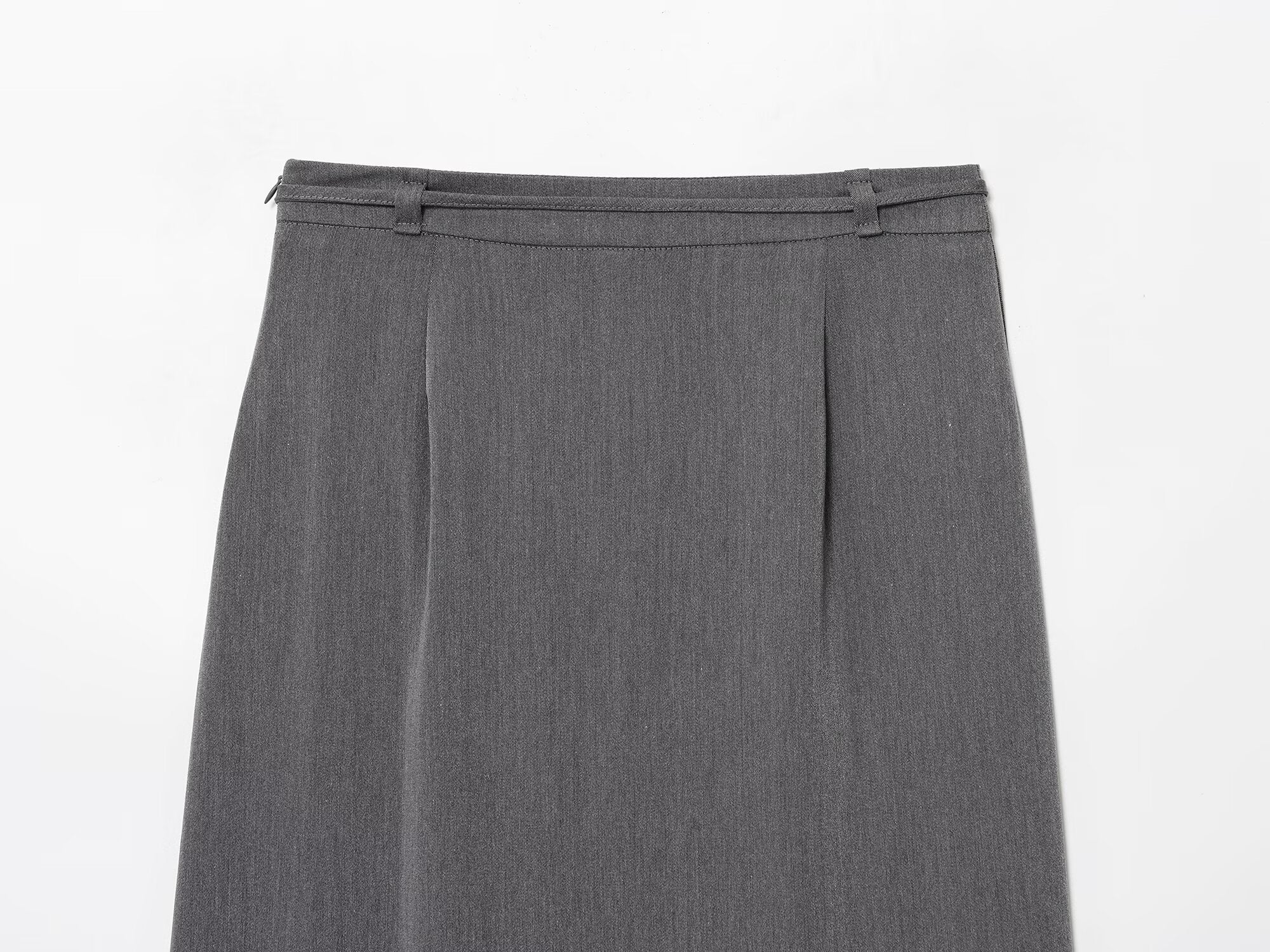Women's New Fashion With Belt Casual Split Straight Midi Skirt