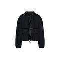 Women's bow decoration short pleated shirt