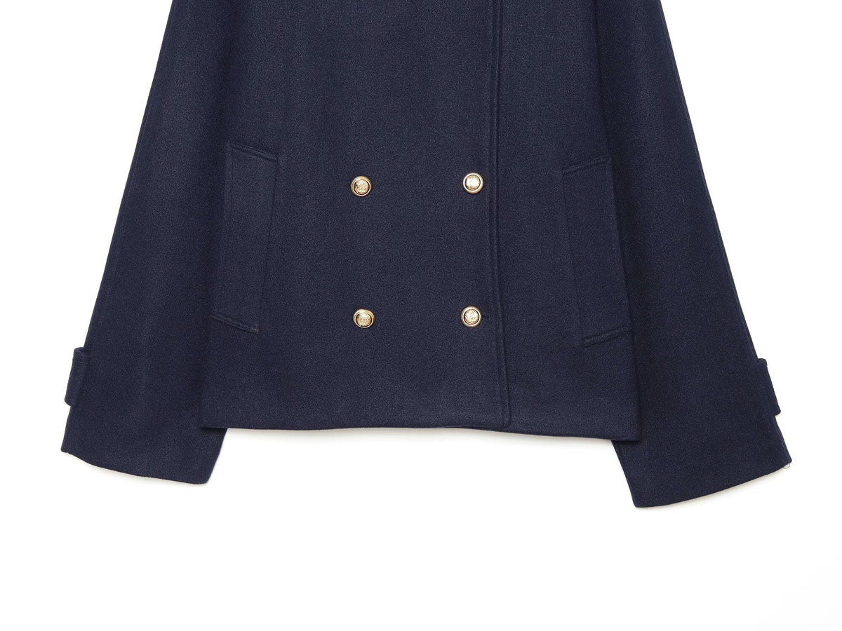 Women's casual double breasted lapel coat