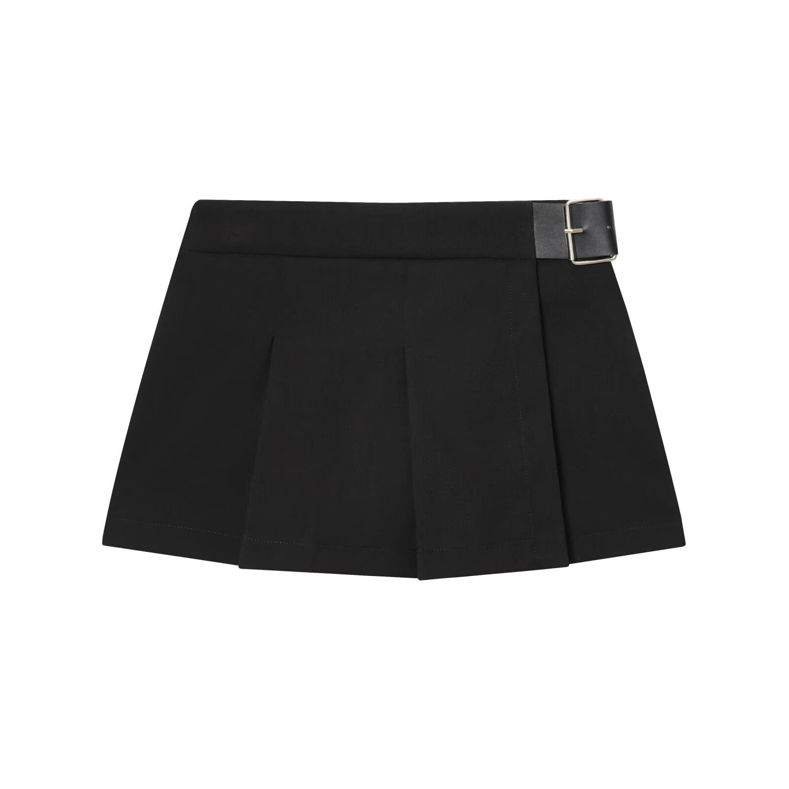 Women's new fashion belt decoration wide pleated Shorts Skirts