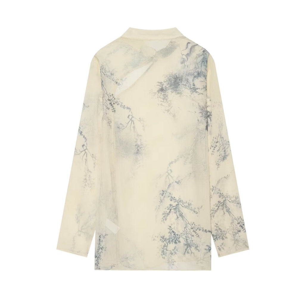 Women's comfortable printed button up shirt