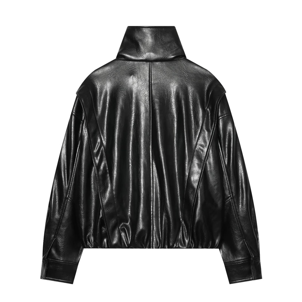 Women's leather effect pilot jacket Coat