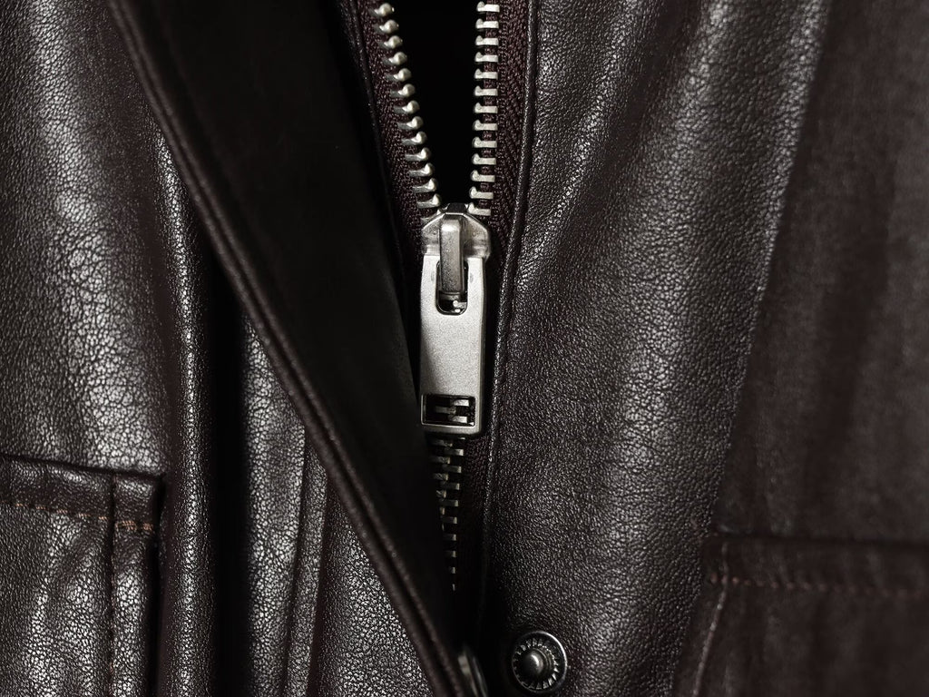 Women's skirt style hem imitation leather jacket Coat