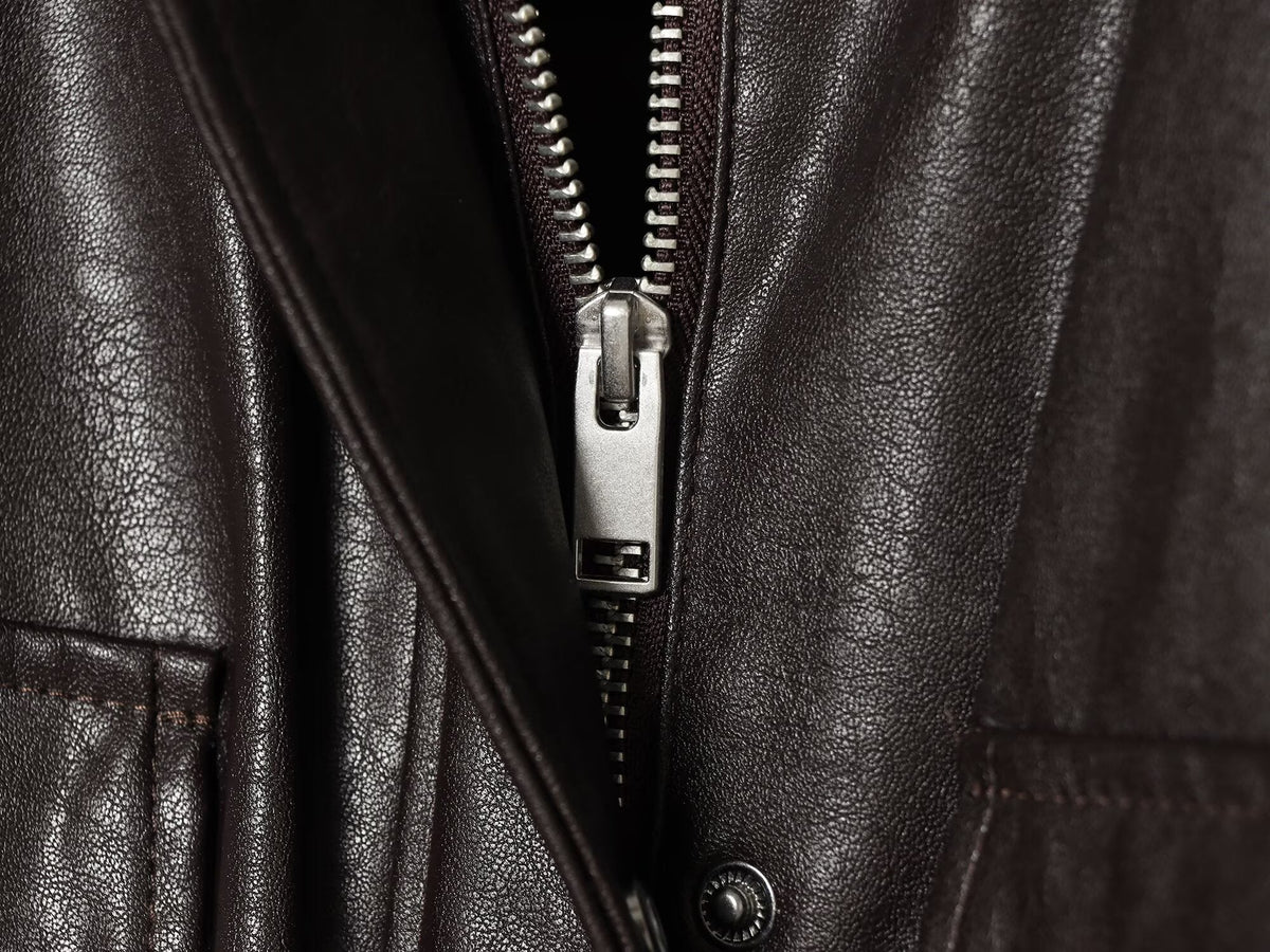 Women's skirt style hem imitation leather jacket Coat