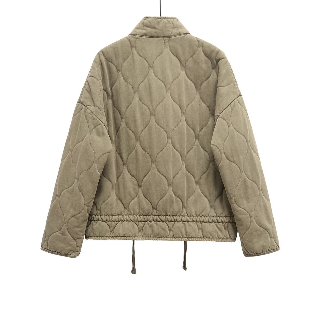 Women's winter loose warm standing collar cotton Coat
