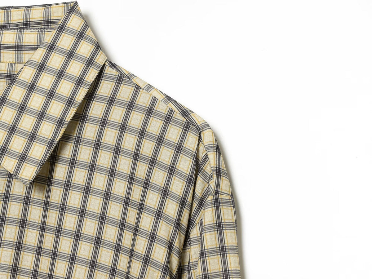 Women's casual plaid puffy shirt
