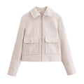 Women's new fashion warm short zipper woolen jacket Coat