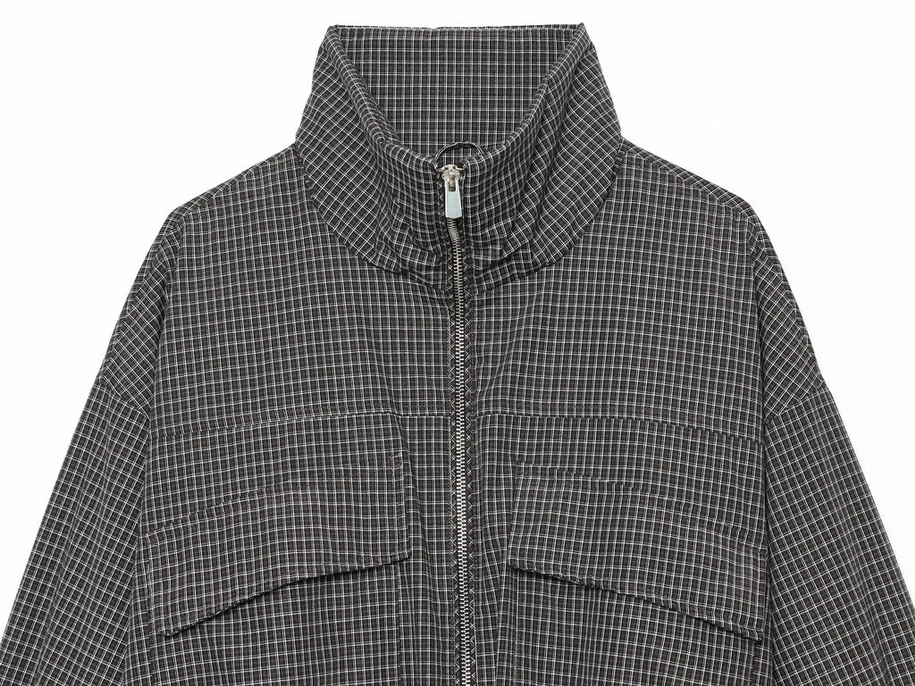 Women's plaid stand collar cotton jacket Coat