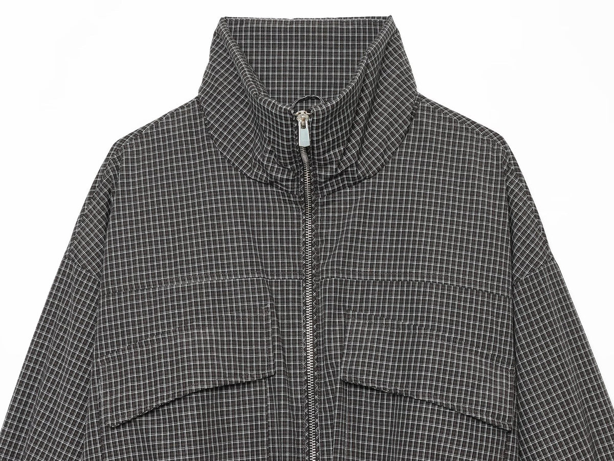 Women's plaid stand collar cotton jacket Coat