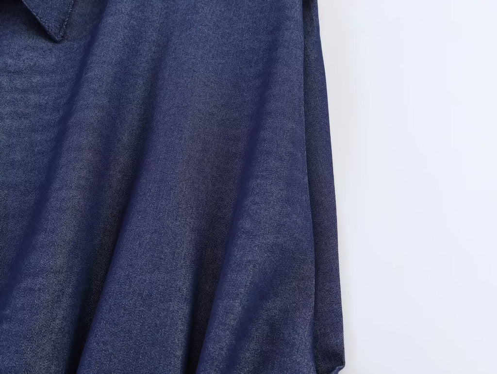 Women's casual pleated linen blend shirt