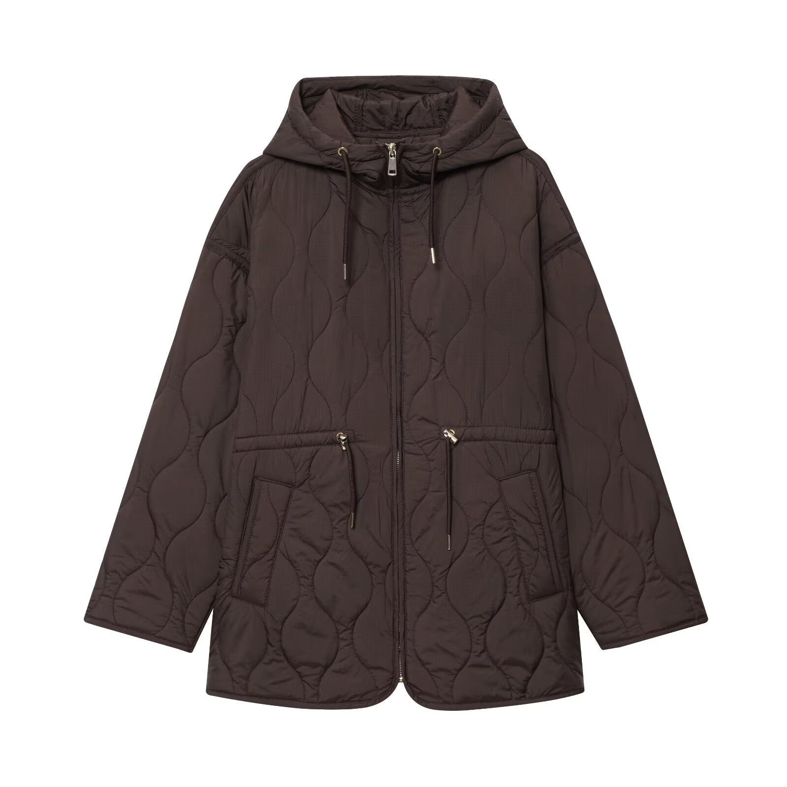 Women's new fashion loose warm hooded quilted cotton Coat