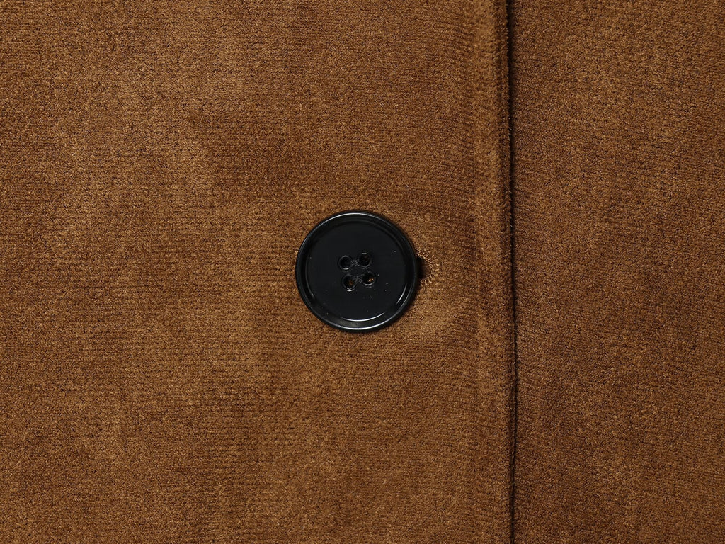 Women's new fashion anti suede effect long style lapel Coat