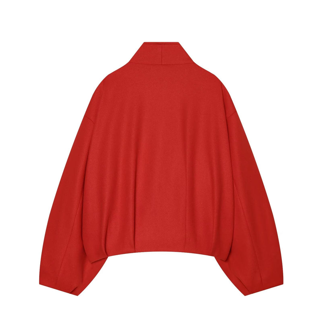 Women's standing collar single breasted jacket Coat