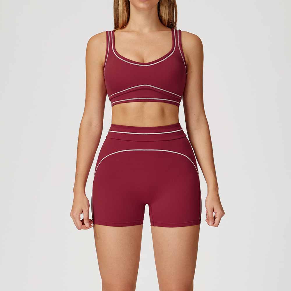 Women's new sanding bra+shorts yoga suit