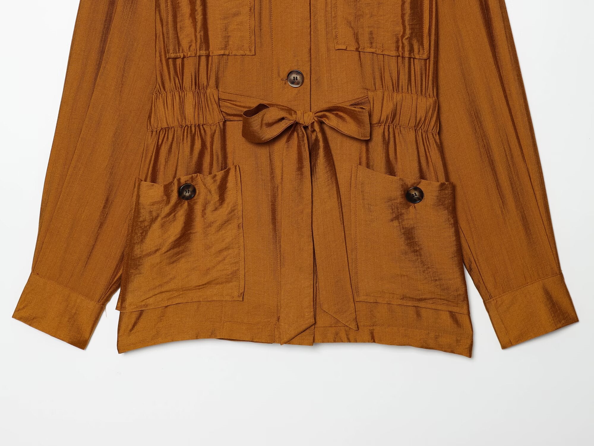 suit Women's 2 pieces with belt loose linen blend Coat+Pants