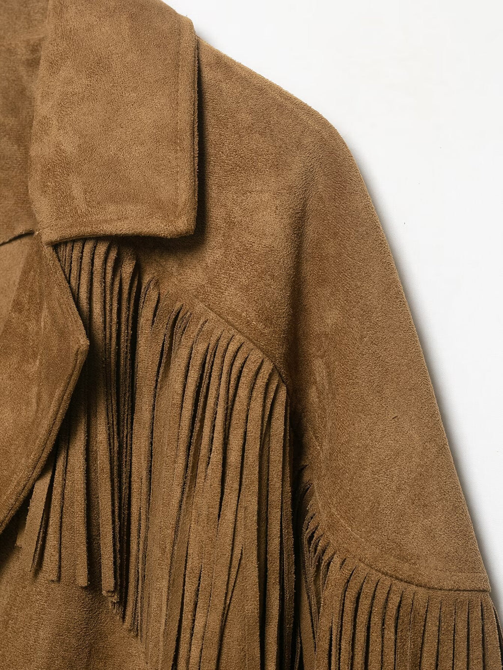 Women's suede texture effect tassel jacket Coat